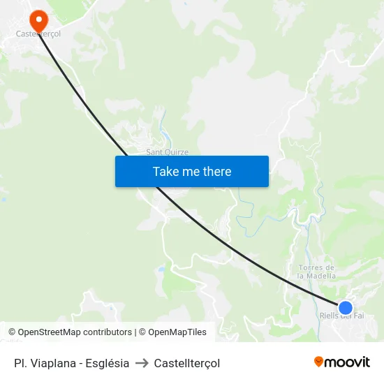 Pl. Viaplana - Església to Castellterçol map