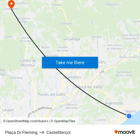Plaça Dr.Fleming to Castellterçol map