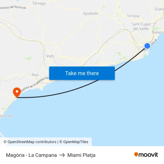 Magòria - La Campana to Miami Platja map