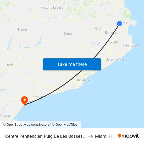 Centre Penitenciari Puig De Les Basses, Figueres to Miami Platja map