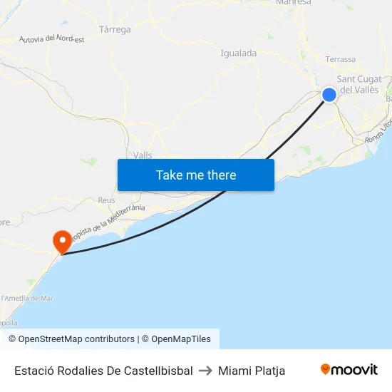 Estació Rodalies De Castellbisbal to Miami Platja map