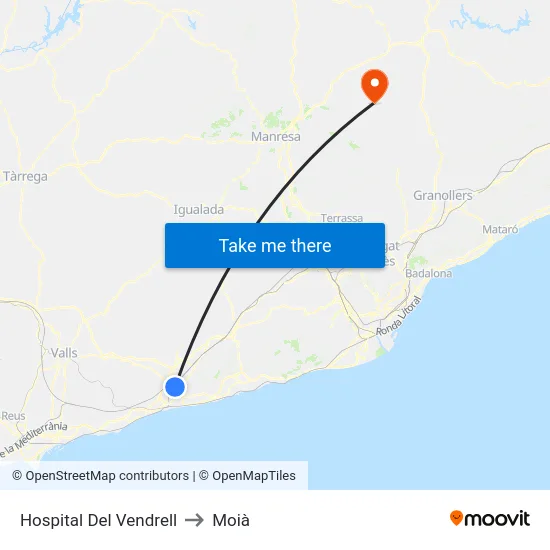 Hospital Del Vendrell to Moià map