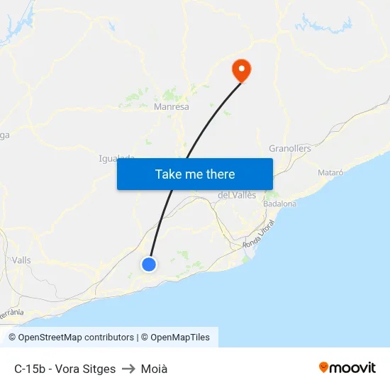 C-15b - Vora Sitges to Moià map