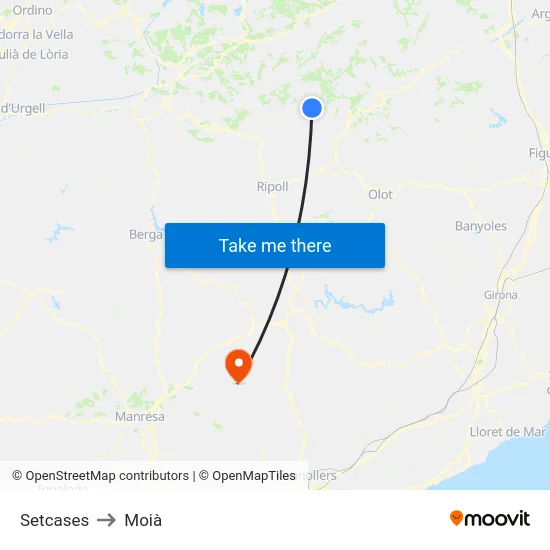 Setcases to Moià map