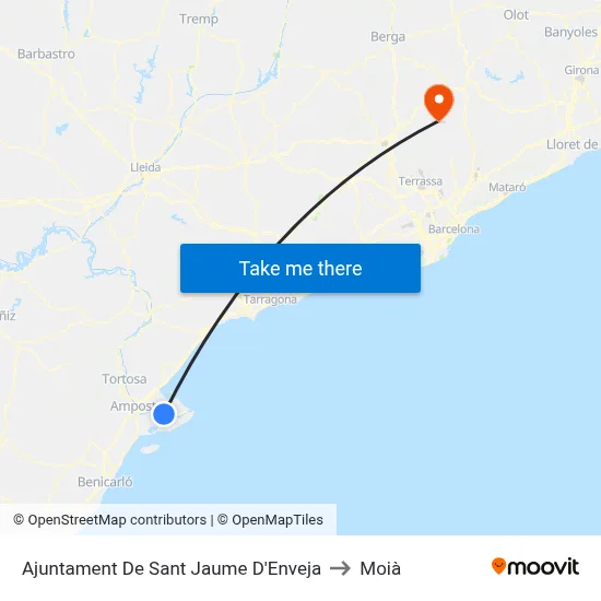 Ajuntament De Sant Jaume D'Enveja to Moià map