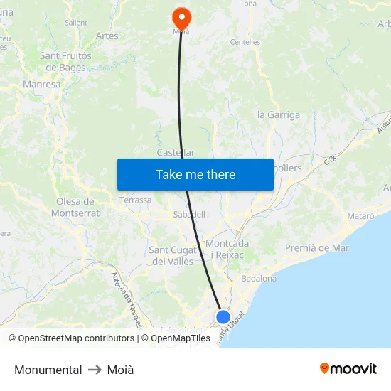 Monumental to Moià map