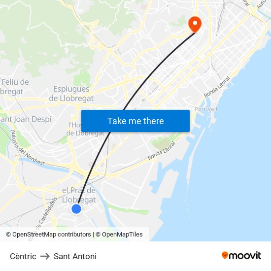 Cèntric to Sant Antoni map