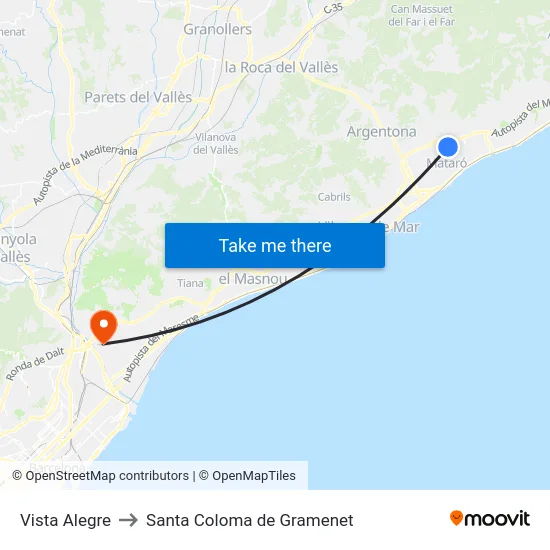 Vista Alegre to Santa Coloma de Gramenet map