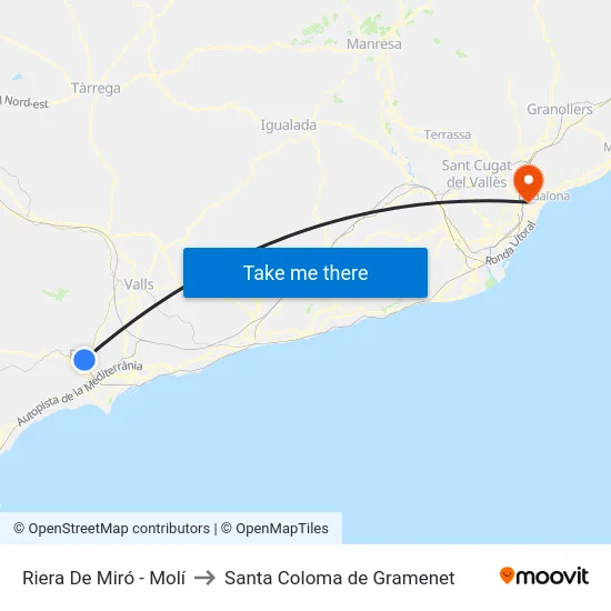 Riera De Miró - Molí to Santa Coloma de Gramenet map