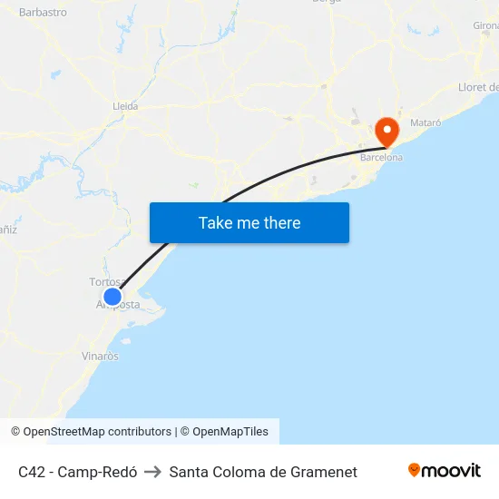 C42 - Camp-Redó to Santa Coloma de Gramenet map