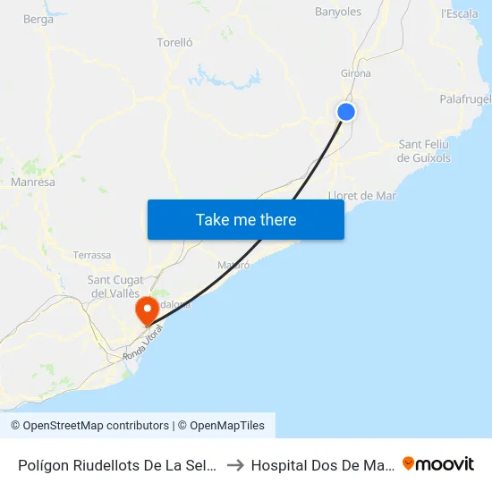 Polígon Riudellots De La Selva to Hospital Dos De Maig map