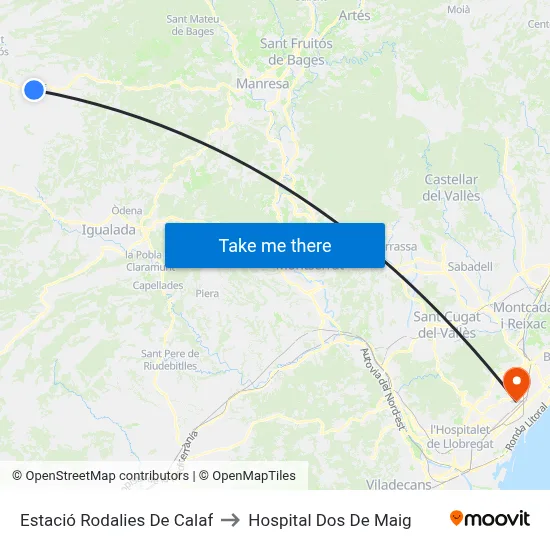 Estació Rodalies De Calaf to Hospital Dos De Maig map