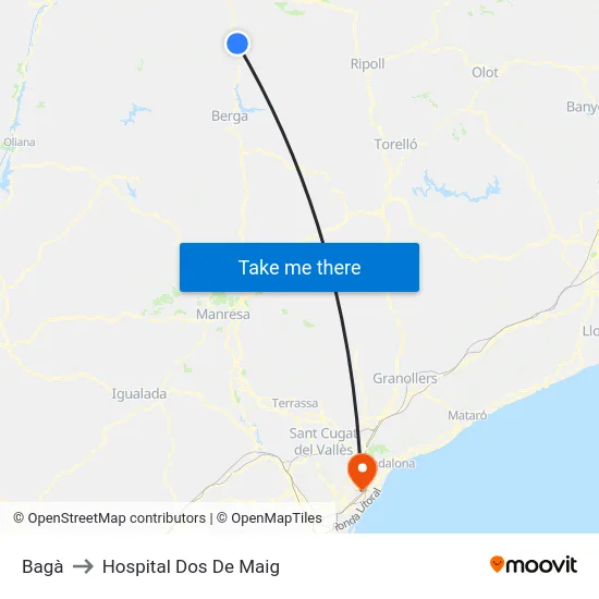 Bagà to Hospital Dos De Maig map