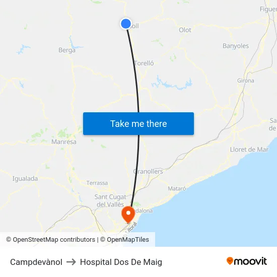 Campdevànol to Hospital Dos De Maig map