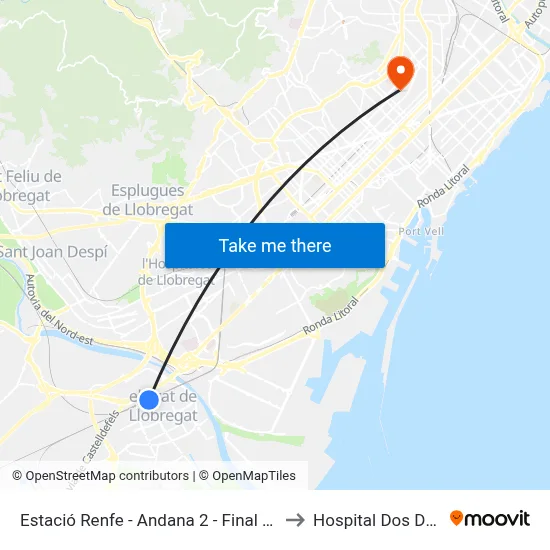 Estació Renfe - Andana 2 - Final De Trajecte to Hospital Dos De Maig map
