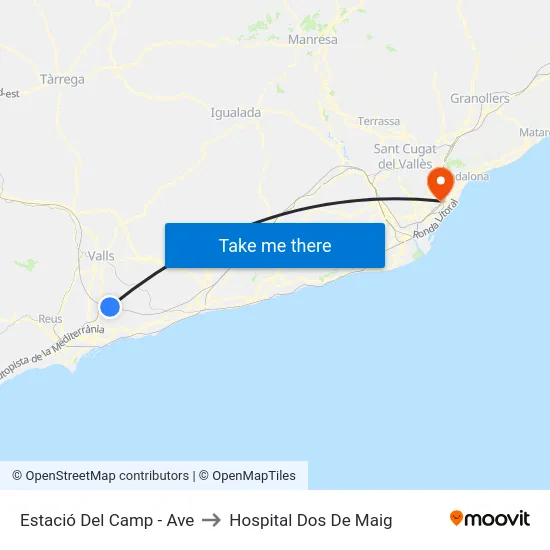 Estació Del Camp - Ave to Hospital Dos De Maig map