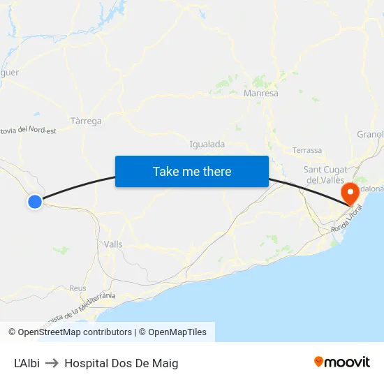 L'Albi to Hospital Dos De Maig map