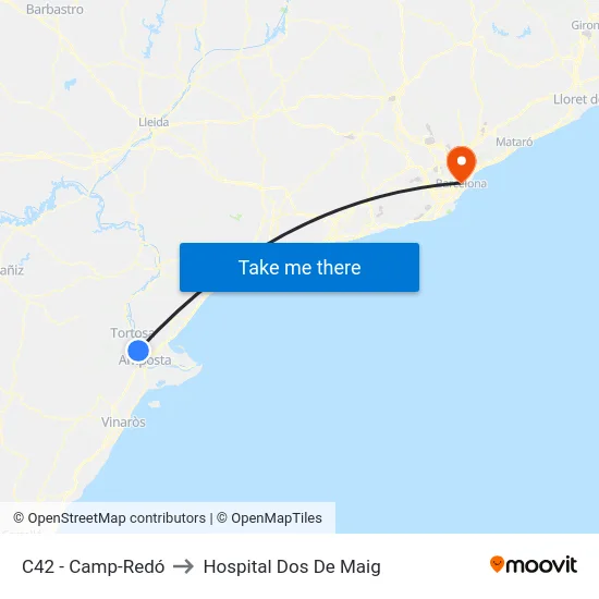 C42 - Camp-Redó to Hospital Dos De Maig map