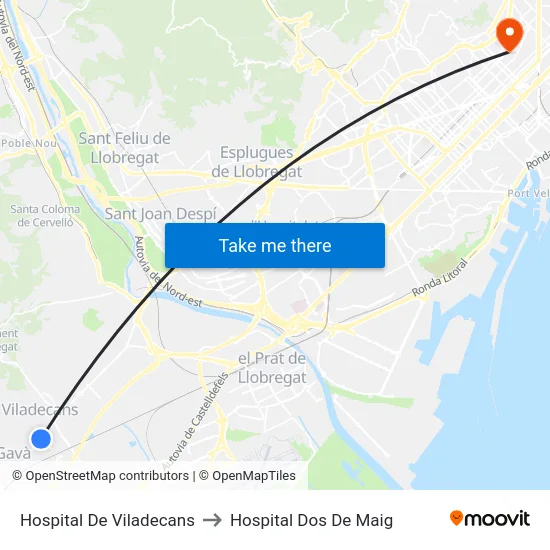 Hospital De Viladecans to Hospital Dos De Maig map