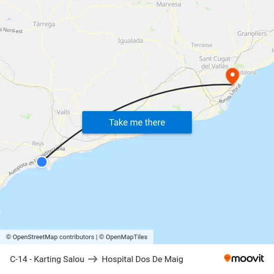 C-14 - Karting Salou to Hospital Dos De Maig map
