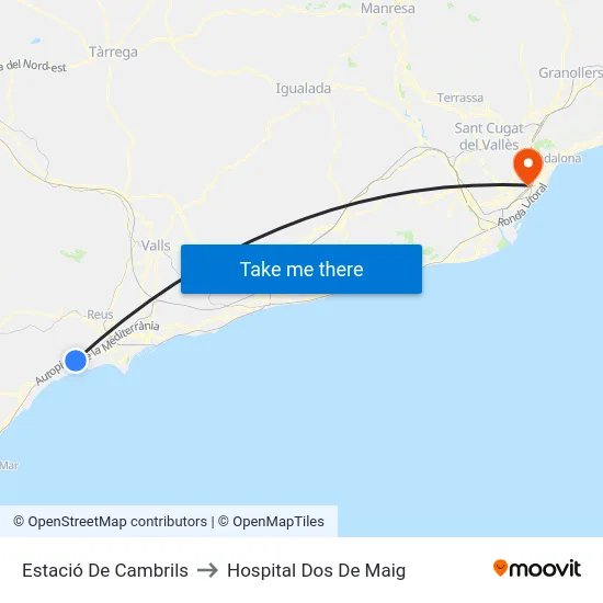 Estació De Cambrils to Hospital Dos De Maig map