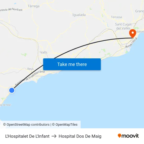 L'Hospitalet De L'Infant to Hospital Dos De Maig map