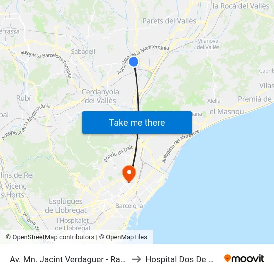 Av. Mn. Jacint Verdaguer - Rambla to Hospital Dos De Maig map