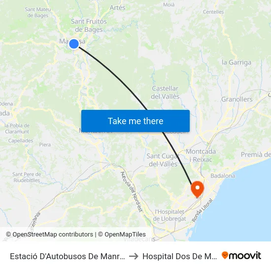 Estació D'Autobusos De Manresa to Hospital Dos De Maig map