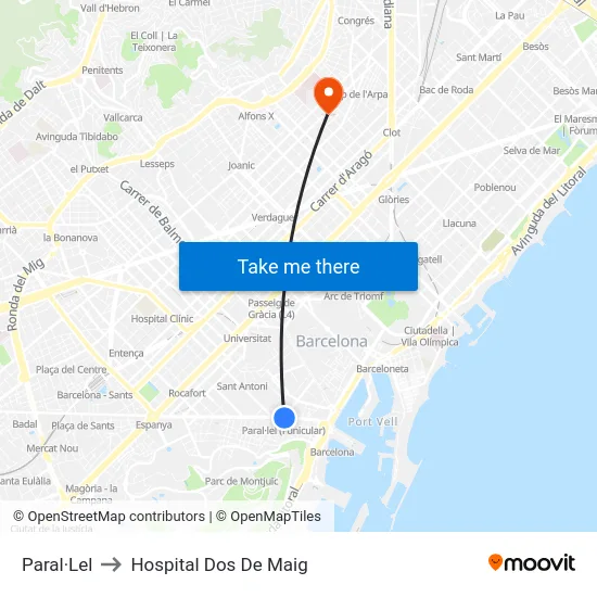 Paral·Lel to Hospital Dos De Maig map