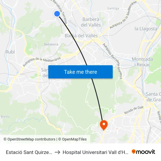 Estació Sant Quirze Fgc to Hospital Universitari Vall d'Hebron map