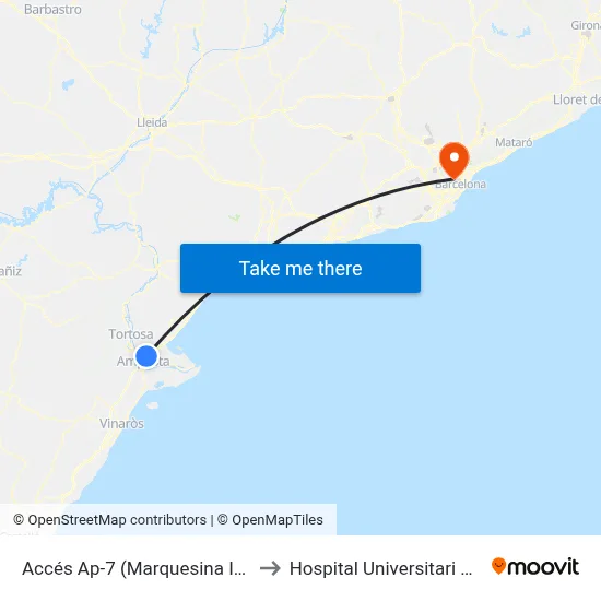Accés Ap-7 (Marquesina Intercanviador) to Hospital Universitari Vall d'Hebron map