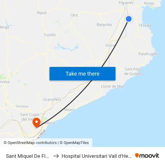Sant Miquel De Fluvià to Hospital Universitari Vall d'Hebron map
