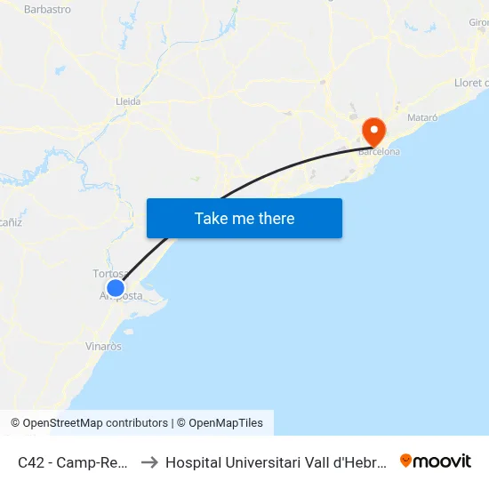 C42 - Camp-Redó to Hospital Universitari Vall d'Hebron map