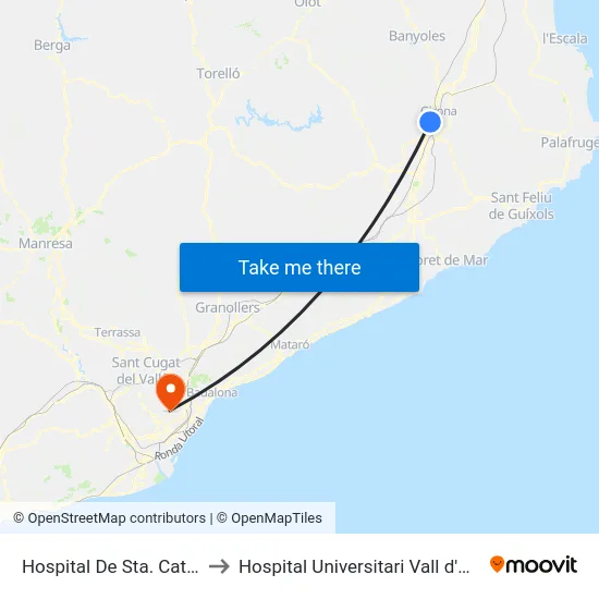 Hospital De Sta. Caterina to Hospital Universitari Vall d'Hebron map