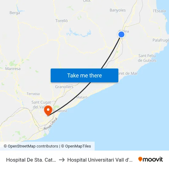 Hospital De Sta. Caterina to Hospital Universitari Vall d'Hebron map
