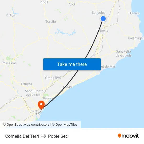 Cornellà Del Terri to Poble Sec map