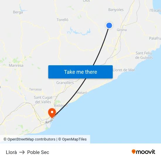 Llorà to Poble Sec map