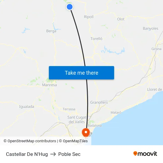 Castellar De N'Hug to Poble Sec map