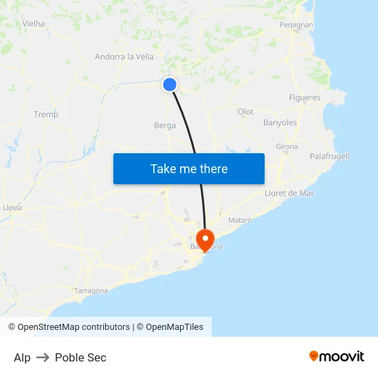 Alp to Poble Sec map