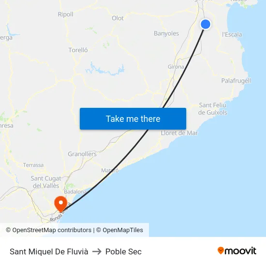 Sant Miquel De Fluvià to Poble Sec map