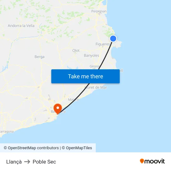Llançà to Poble Sec map