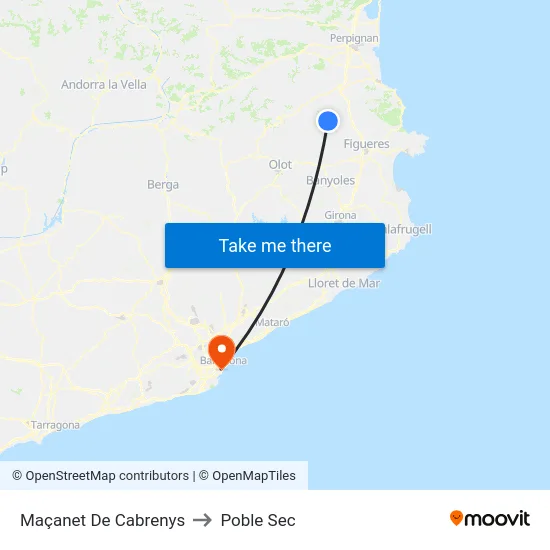 Maçanet De Cabrenys to Poble Sec map