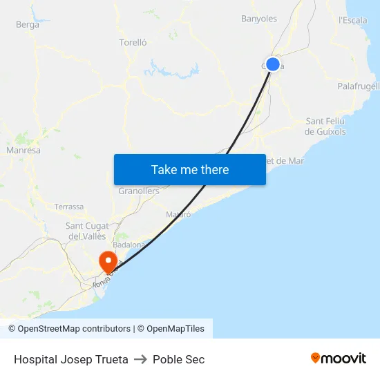 Hospital Josep Trueta to Poble Sec map