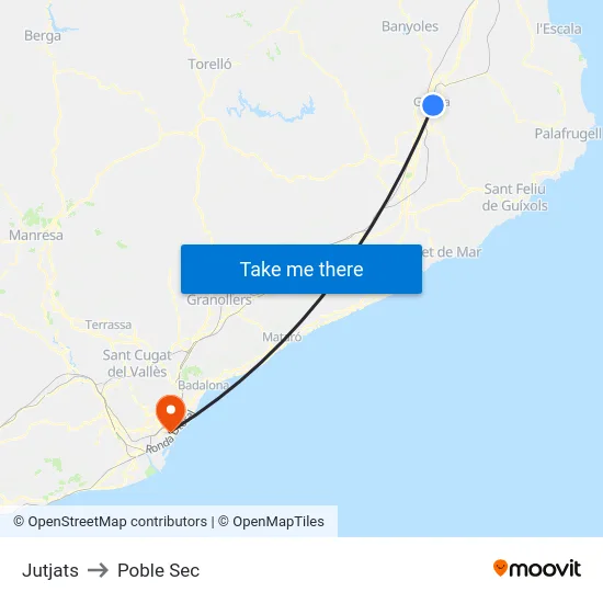 Jutjats to Poble Sec map