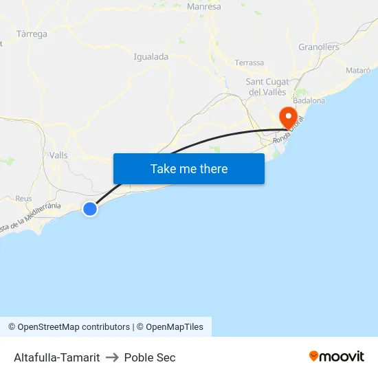 Altafulla-Tamarit to Poble Sec map