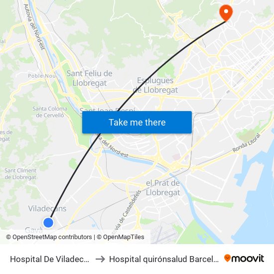 Hospital De Viladecans to Hospital quirónsalud Barcelona map