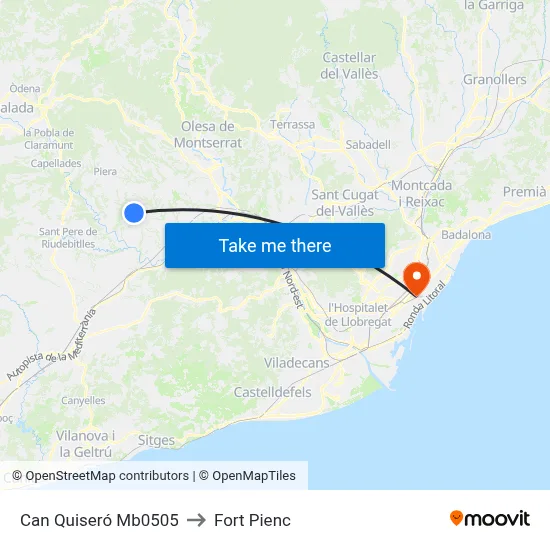 Can Quiseró Mb0505 to Fort Pienc map