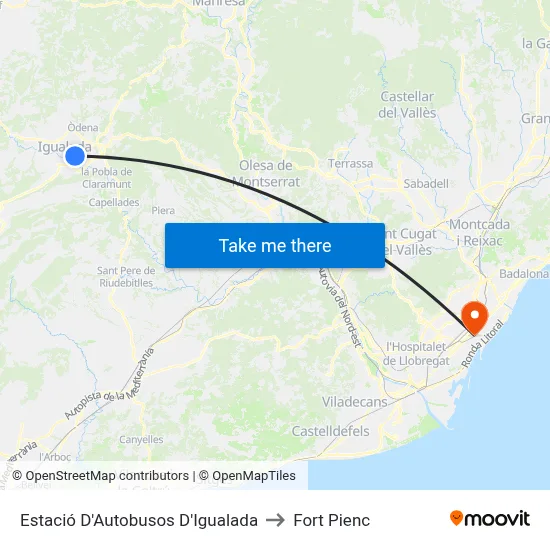 Estació D'Autobusos D'Igualada to Fort Pienc map