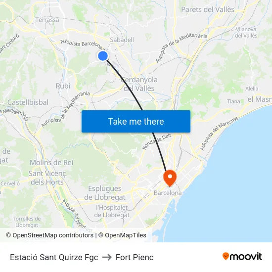 Estació Sant Quirze Fgc to Fort Pienc map