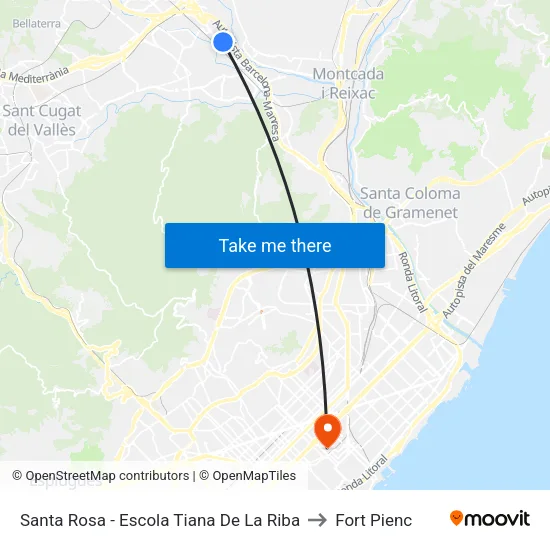 Santa Rosa - Escola Tiana De La Riba to Fort Pienc map